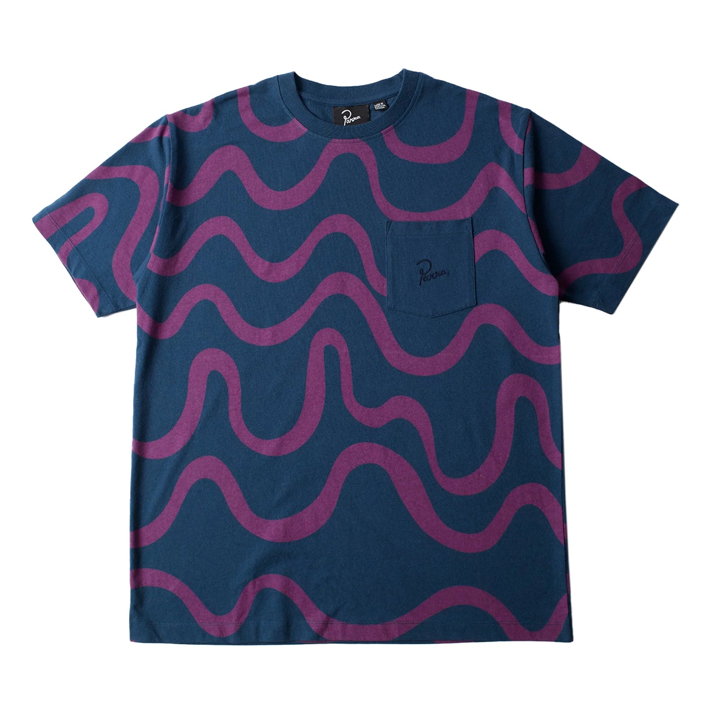 PARRA SOUND WAVED T-SHIRT NAVY BLUE