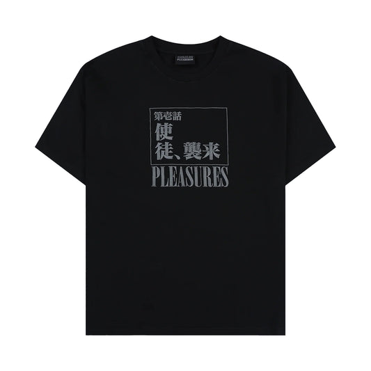 PLEASURES ANGEL ATTACK HEAVYWEIGHT T-SHIRT FADED BLACK