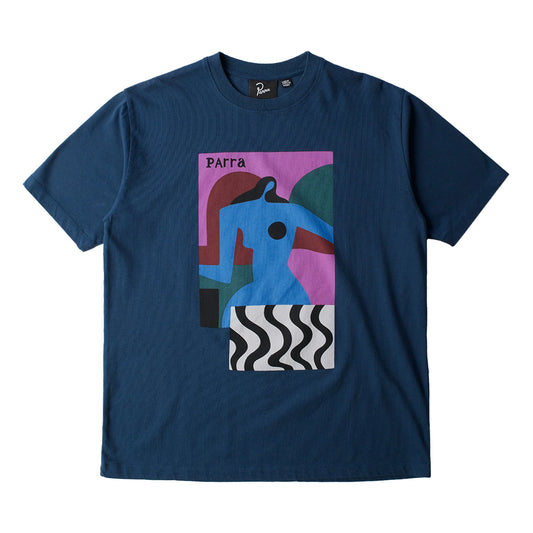 PARRA DISTORTION TABLE T-SHIRT NAVY BLUE