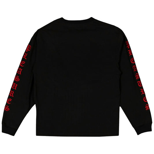 PLEASURES OE HEAVYWEIGHT LONG SLEEVE TEE BLACK