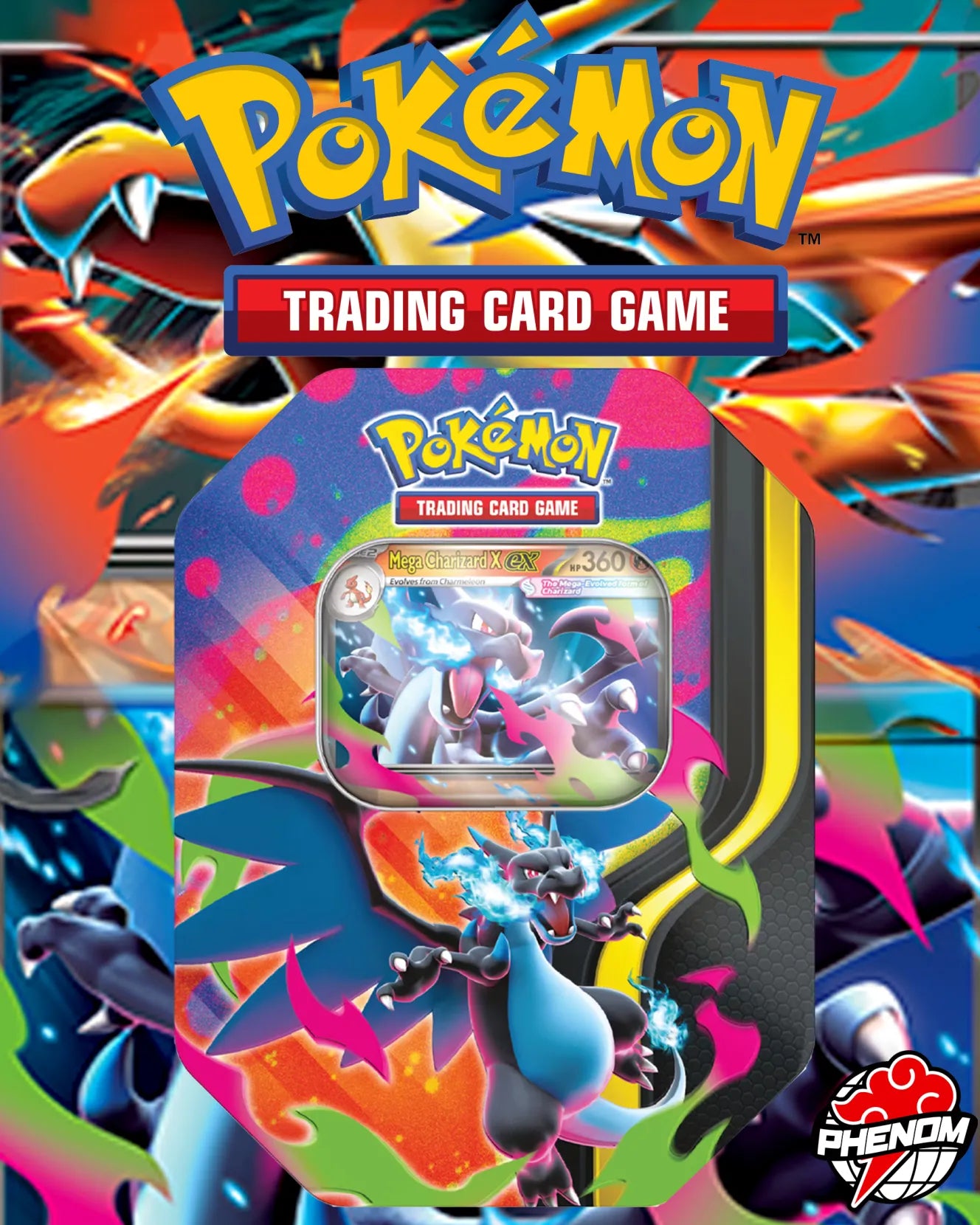 POKEMON TCG: MEGA CHARIZARD TIN (MEGA CHARIZARD X)