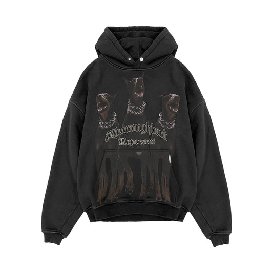 REPRESENT THOROUGHBRED HOODIE VINTAGE BLACK