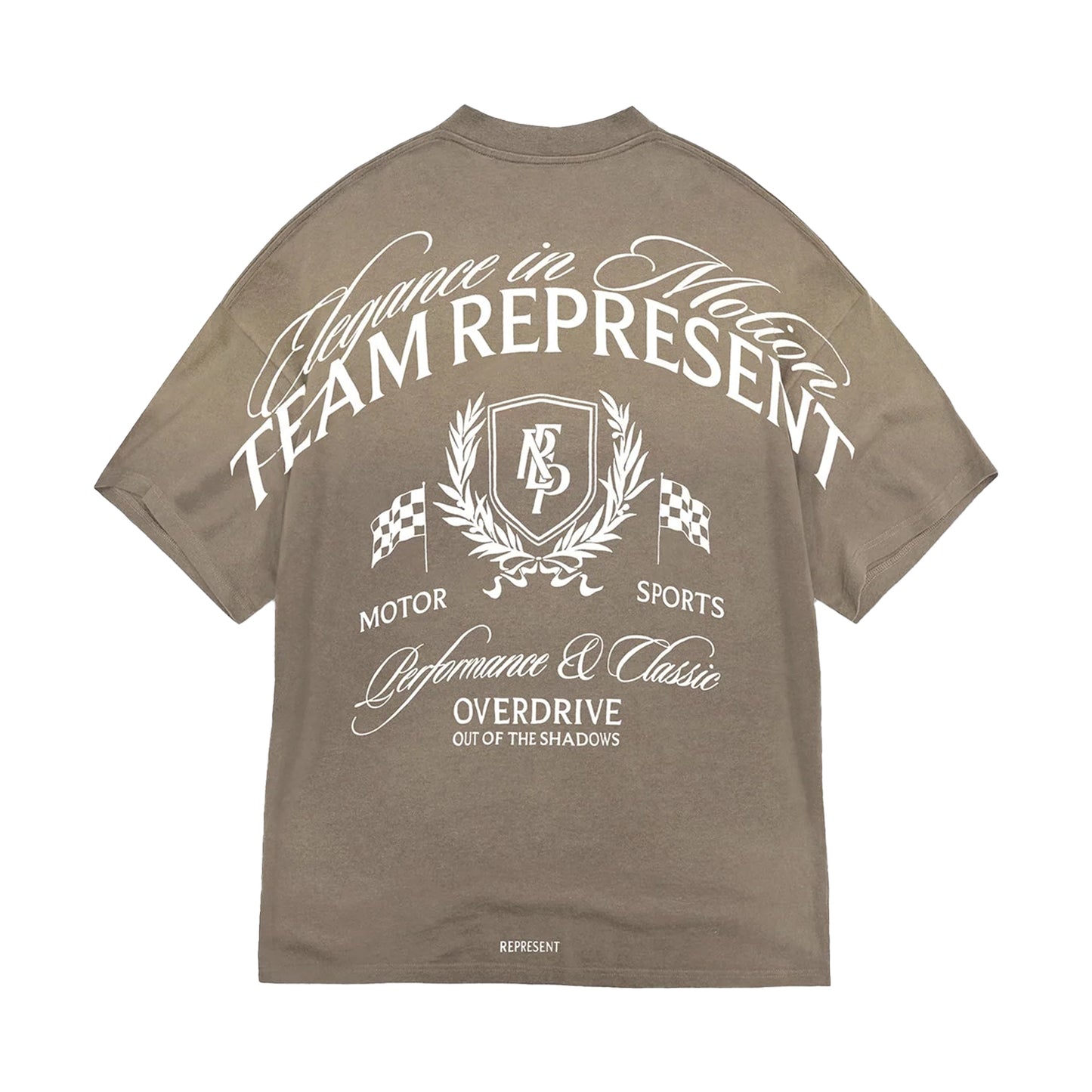 REPRESENT CREST T SHIRT DARK TAUPE