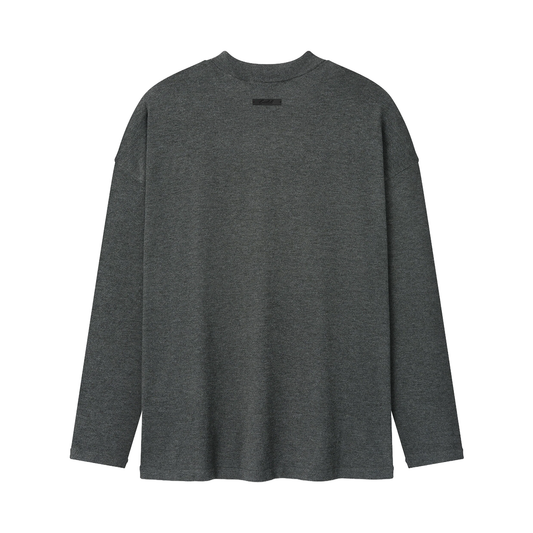 FEAR OF GOD ESSENTIAL SOFT KNIT LONG SLEEVE TEE IRON GREY