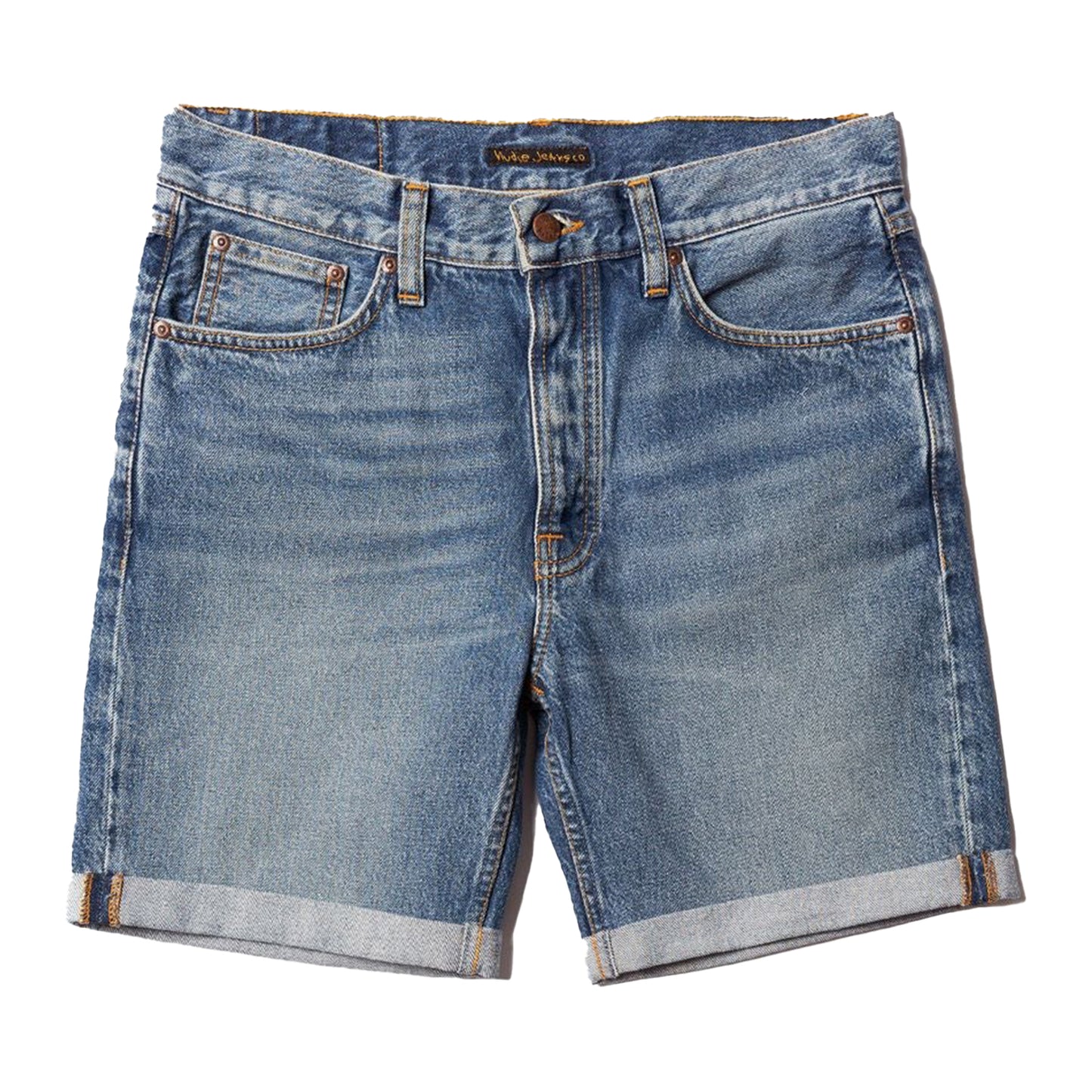 NUDIE JEANS CO. JOSH DENIM SHORTS BLUE HAZE