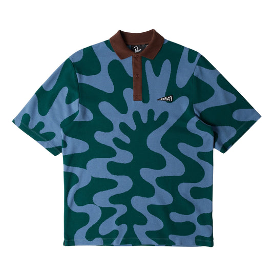 PARRA SPLASHED POLO SHIRT PINE GREEN
