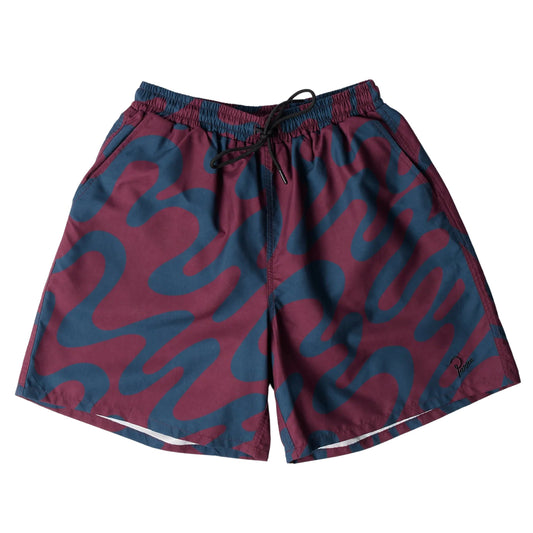 PARRA SPLASHED SWIM SHORTS BURGUNDY
